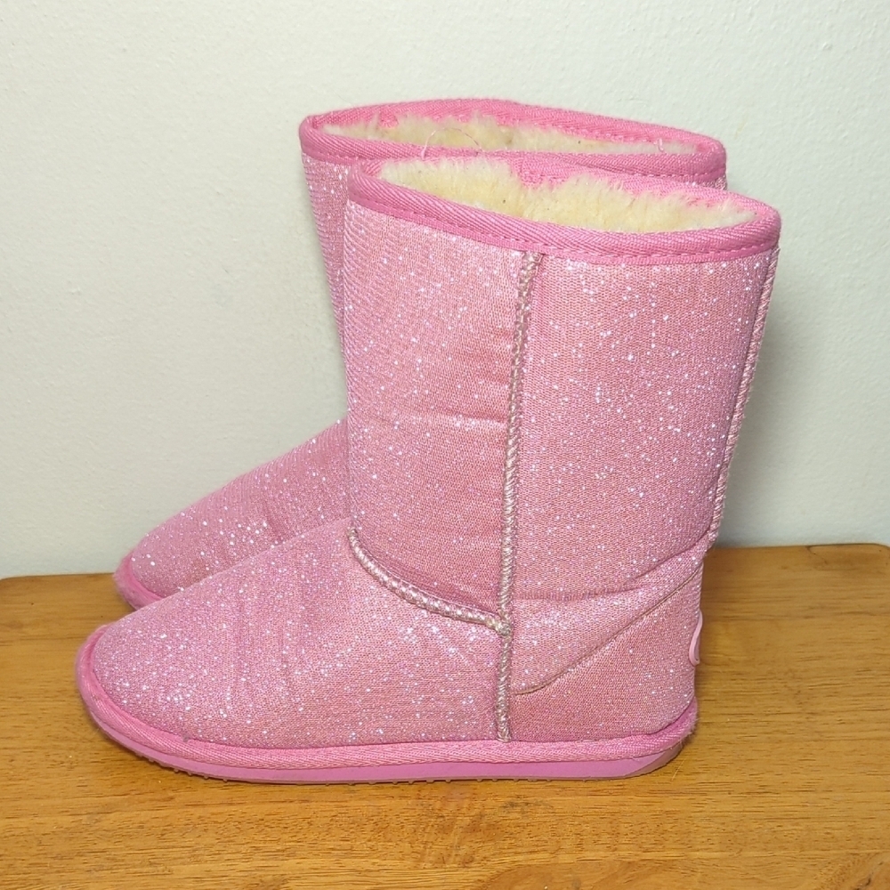 Emu Australia Kids Sparkle Lo Deluxe Wool Boot Pink Girls Size 4 - Picture 3 of 8